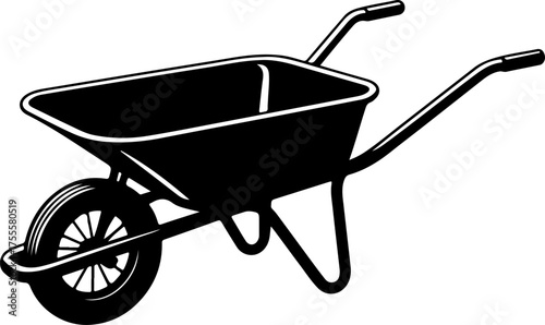 wheelbarrow silhouette vector illustration
