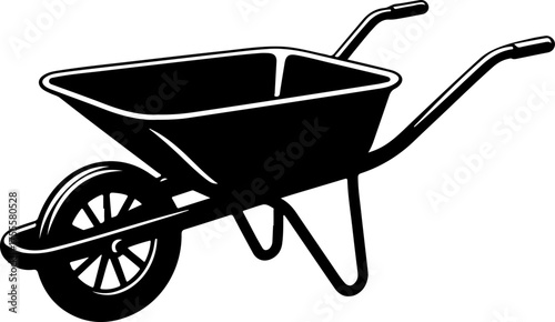 wheelbarrow silhouette vector illustration