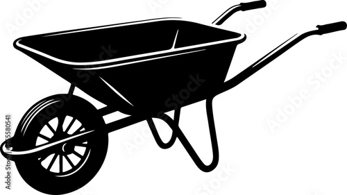 wheelbarrow silhouette vector illustration