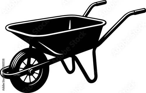 wheelbarrow silhouette vector illustration