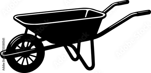 wheelbarrow silhouette vector illustration
