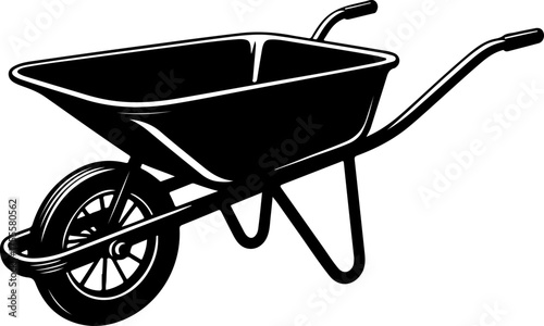 wheelbarrow silhouette vector illustration