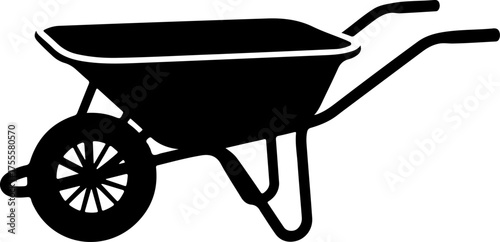 wheelbarrow silhouette vector illustration