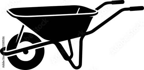 wheelbarrow silhouette vector illustration