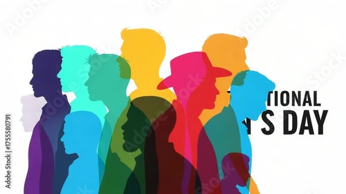 Colorful silhouettes of men for international mens day