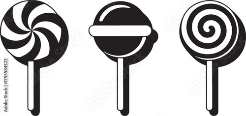 Lollipop isolated vector set