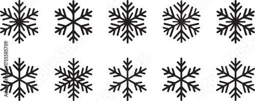 set of vector snowflakes