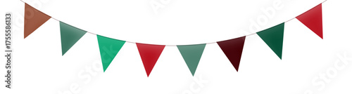 Colorful festive bunting flags on curved string isolated on white Free Download Colorful festive bunting flags on curved string isolated on white - GFXLoad