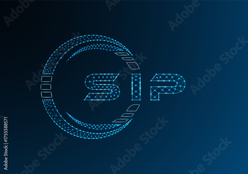 SIP low poly letter logo vector design. SIP lower poly logo design. Low poly logo.