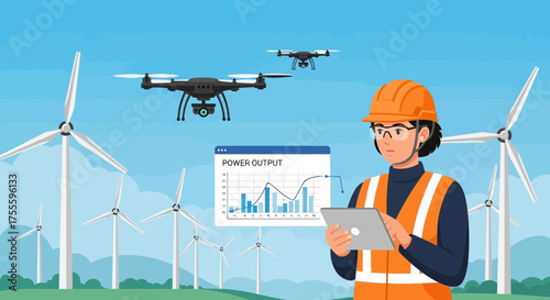 Advanced Wind Farm Management System with Drone Inspection and Data Analysis