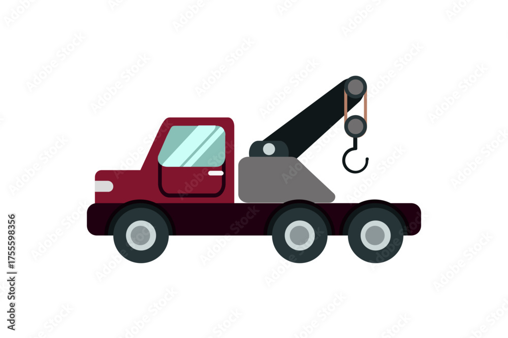 Naklejka premium Tow truck flat icon illustration