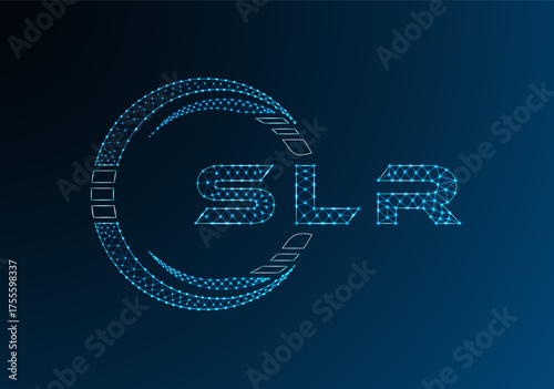 SLR low poly letter logo vector design. SLR lower poly logo design. Low poly logo.