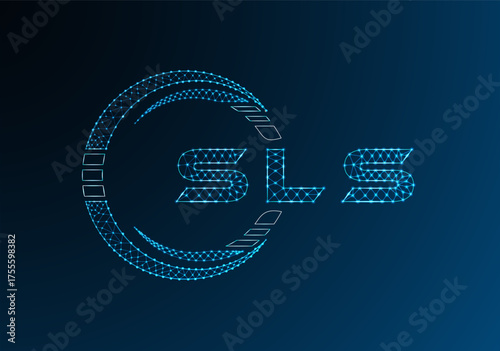 SLS low poly letter logo vector design. SLS lower poly logo design. Low poly logo.