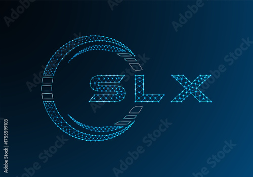 SLX low poly letter logo vector design. SLX lower poly logo design. Low poly logo.
