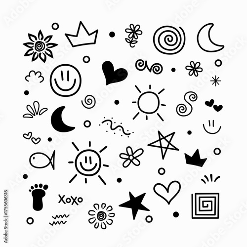 Hand drawn abstract scribble element