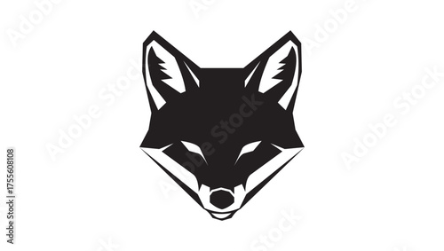 Fox Head Silhouette Vector – Modern Geometric Minimal Wildlife Design