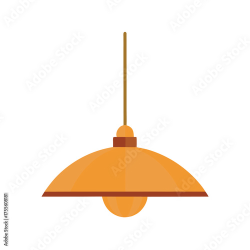 Hanging Orange Lampshade with Light Bulb hanging lamp light fixture