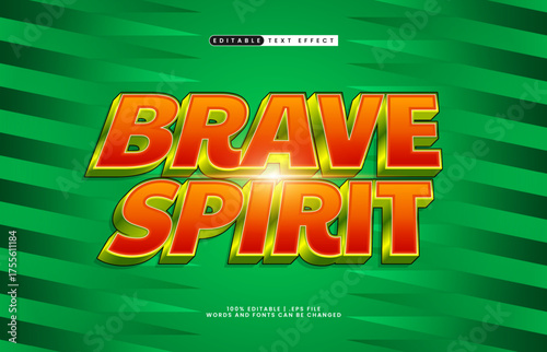 brave spirit editable text effect
