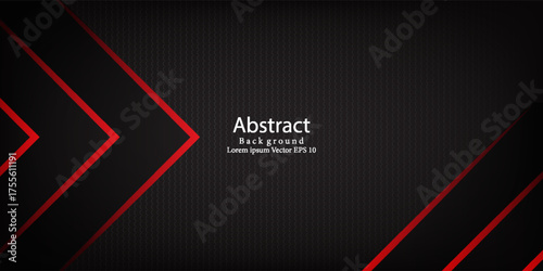 Abstract Black and Red Arrow Background – Modern Futuristic Tech Design. Suit for banner, web, brochure, pamflet, poster and presentation