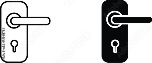 door handle  icon vector graphic illustration  with white background flat hand made icon fill icon .
