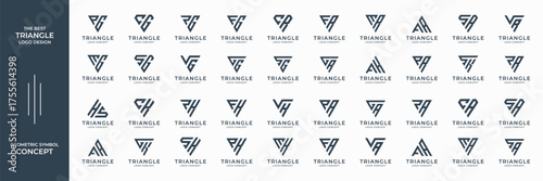collection of triangle logo concept. geometric letter logo for business branding.