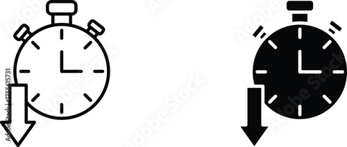 down time  icon vector graphic illustration  with white background flat hand made icon fill icon .