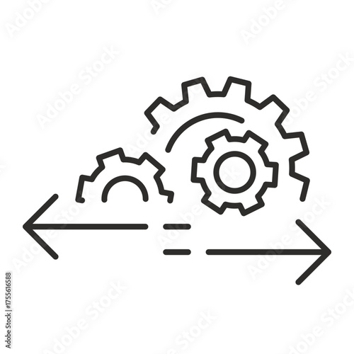 gear restructuring sign, vector illustration eps 10