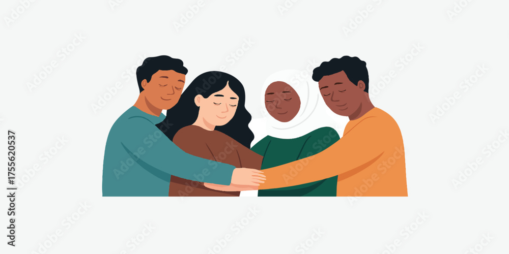 Fototapeta premium Print Peace and unity concept vector illustration