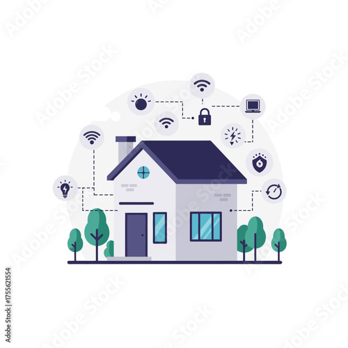 Smart home automation with security and energy efficiency for modern living, featuring connected devices and innovative technology for family safety and convenience