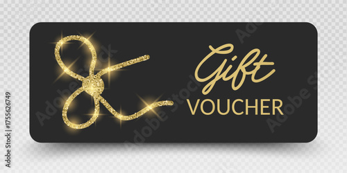 Gift voucher or gift certificate with Glitter vip design holiday sales, and premium product Vector format