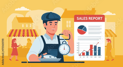 Market Analysis: Sales Growth and weighing freshness at a local fish shop