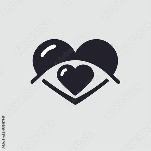 Heart eye symbol love concept vector illustration design element