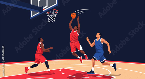 Basketball Players in Action A Dynamic Court Scene 1.