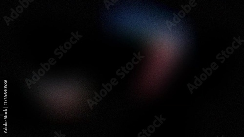 Abstract black glass dispersion speckled grain background, bright color gradient shape, noise texture poster cover design