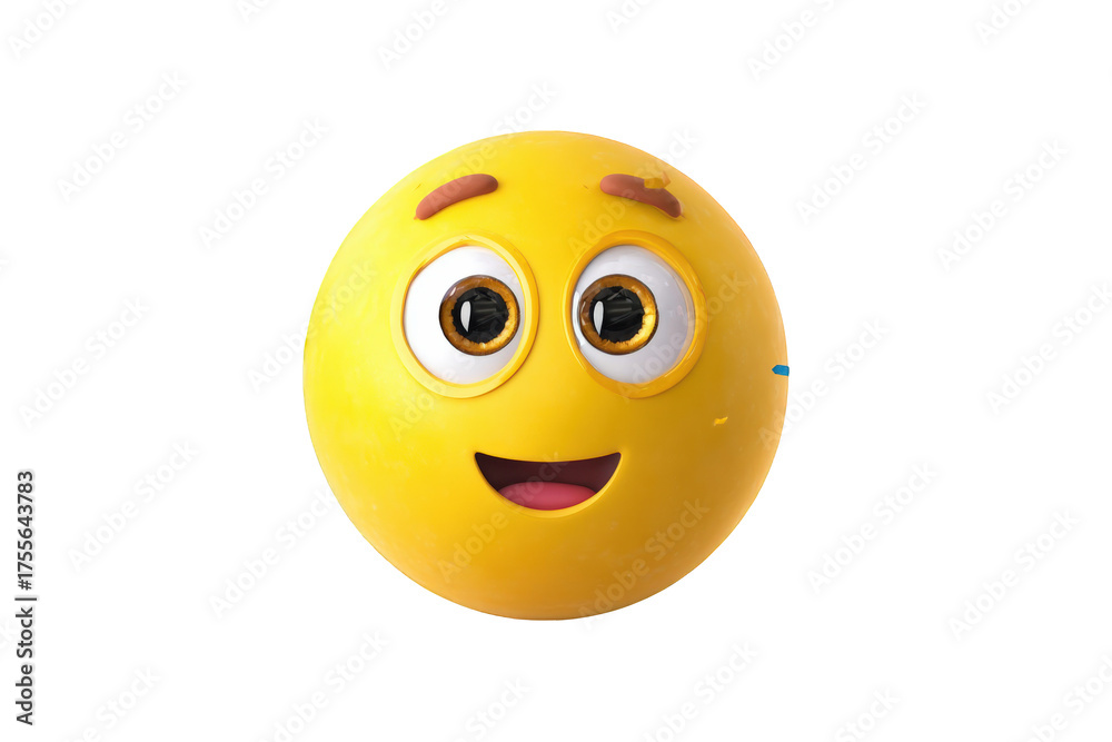 Fototapeta premium Smiling yellow emoji face (1)