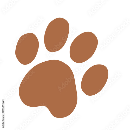 Cute Paw Print Illustration in Flat Style for Animal Logo Design