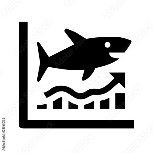 Shark fin stock market growth chart