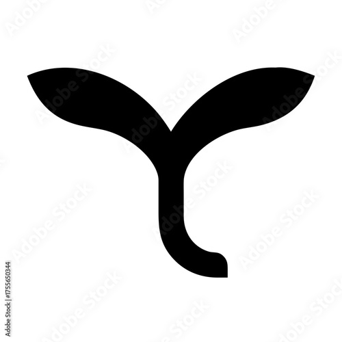 Whale tail illustration in simple black color