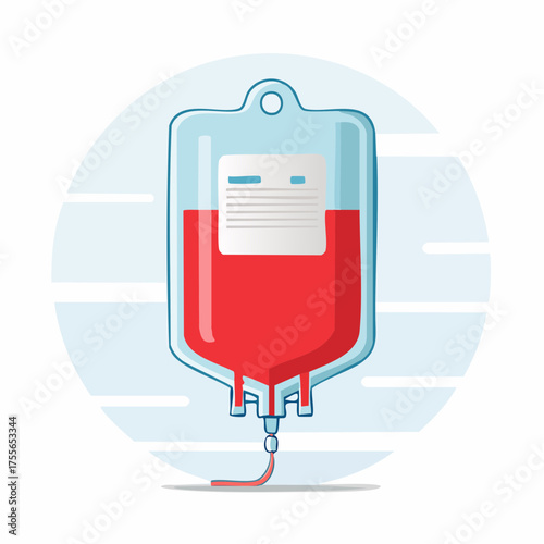 Illustration of a medical blood bag for healthcare and donation concepts