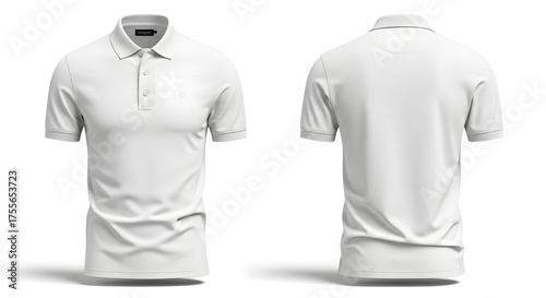 White Polo Shirt Mockup Featuring Front and Back Views Design