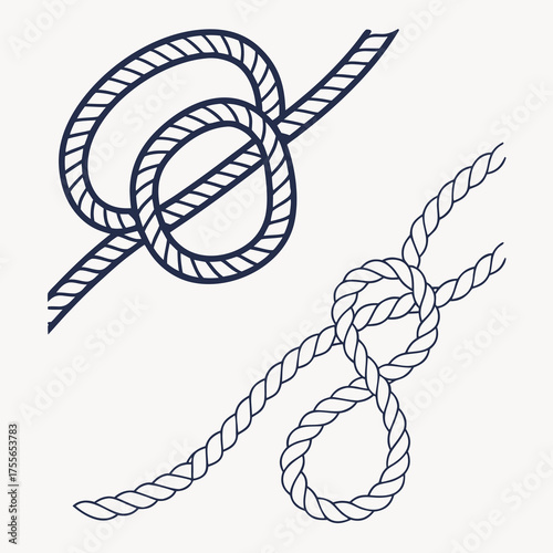 Illustration of nautical rope knots in vector format