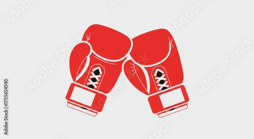 A pair of red boxing gloves, symbolizing strength, competition, and determination in the world of combat sports