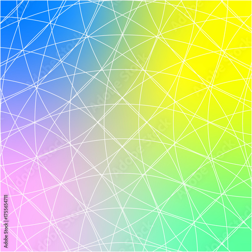 Vibrant Geometric Network with Color Gradient Overlay
