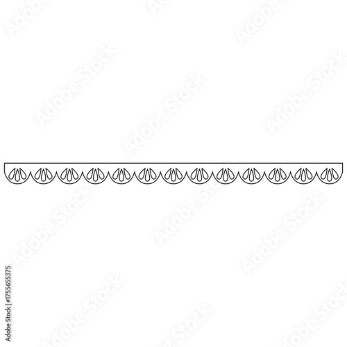 Cuff vector icon. simple lace border line illustration sign. Seamless lace trim symbol or logo.