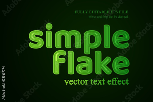 Simple Green Flake Vector Text Effect