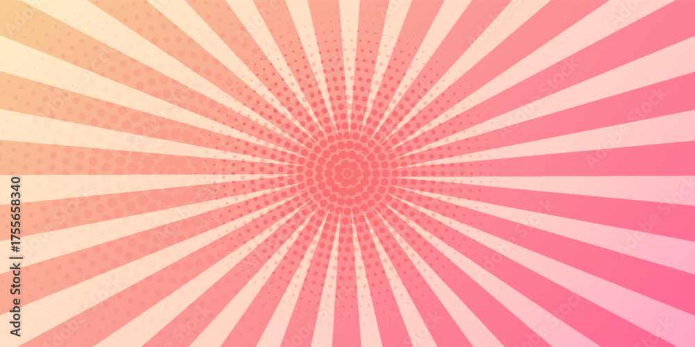 Fototapeta premium Pop art red comics book cartoon magazine cover. Cartoon funny retro pattern strip mock up. Vector halftone illustration