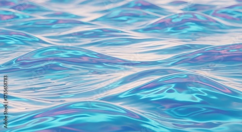 Turquoise Violet Holographic Wave Light Abstract