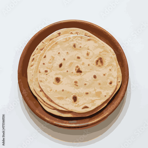 "Traditional Indian Flatbread on Rustic Plate – Homemade Roti or Chapati""Traditional Indian Flatbread on Rustic Plate – Homemade Roti or Chapati""Traditional Indian Flatbread on Rustic Plate – Homema