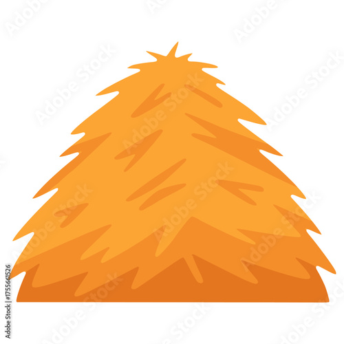 Sheaf of wheat ears  rural crop pile nature food flat color vector illustration template design