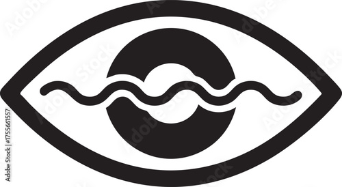 Visual Health Silhouettes Eye Wave Digital Strain Relief Icon Vector